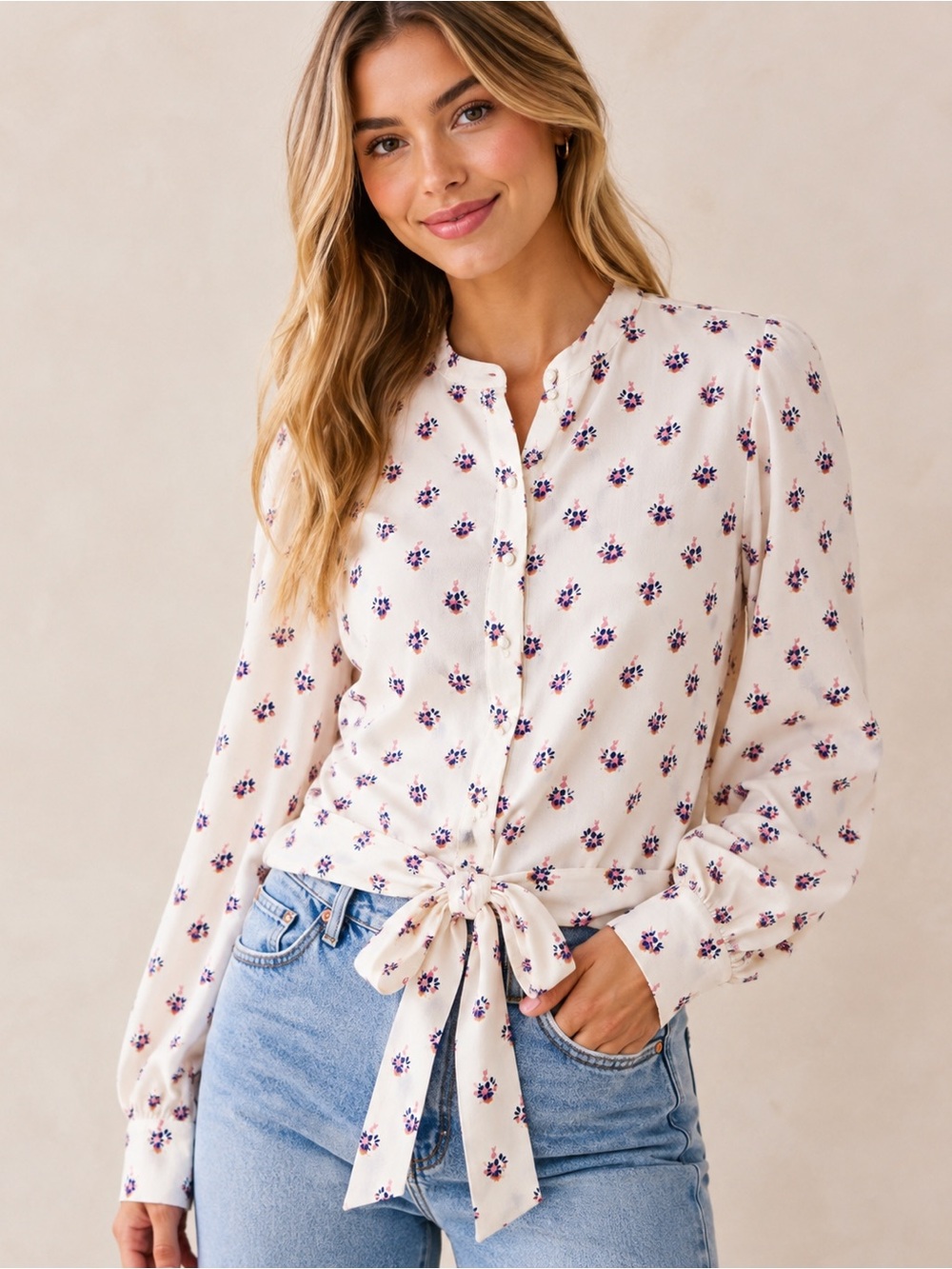 Baum und Pferdgarten Morae Floral Tie-Hem Blouse - Size 38 (US Size 6)